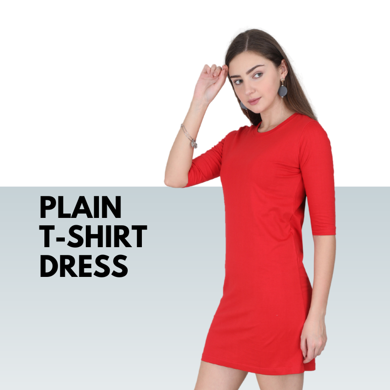 Plain red t shirt dress best sale