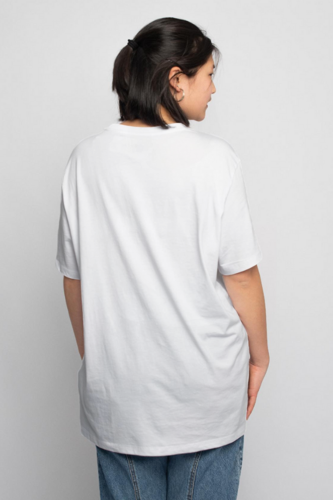 White Lightweight Oversized T-Shirt For Women - WowWaves - 3