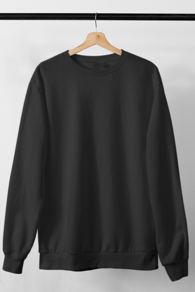 Black Sweatshirt For Men - WowWaves - 1