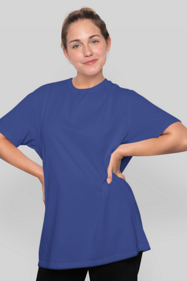 Royal Blue Oversized T-Shirt For Women - WowWaves