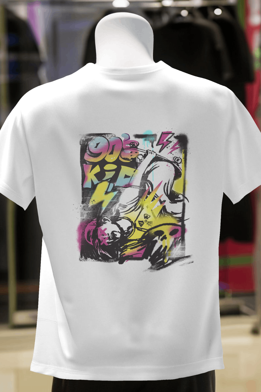 90S Skater Graffiti Printed Oversized T-Shirt For Men - WowWaves - 3