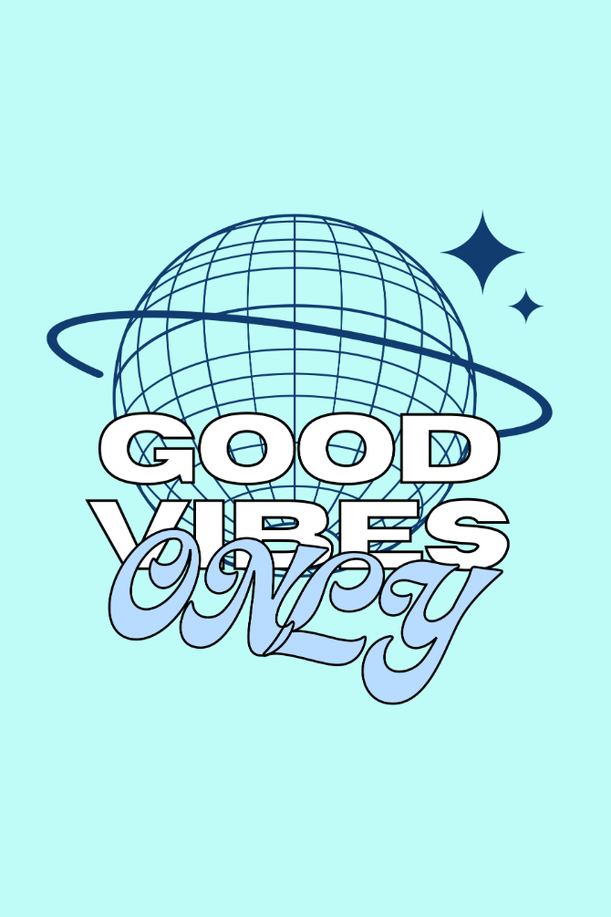 Good Vibes Only Mint Printed Hoodie For Women - WowWaves - 1