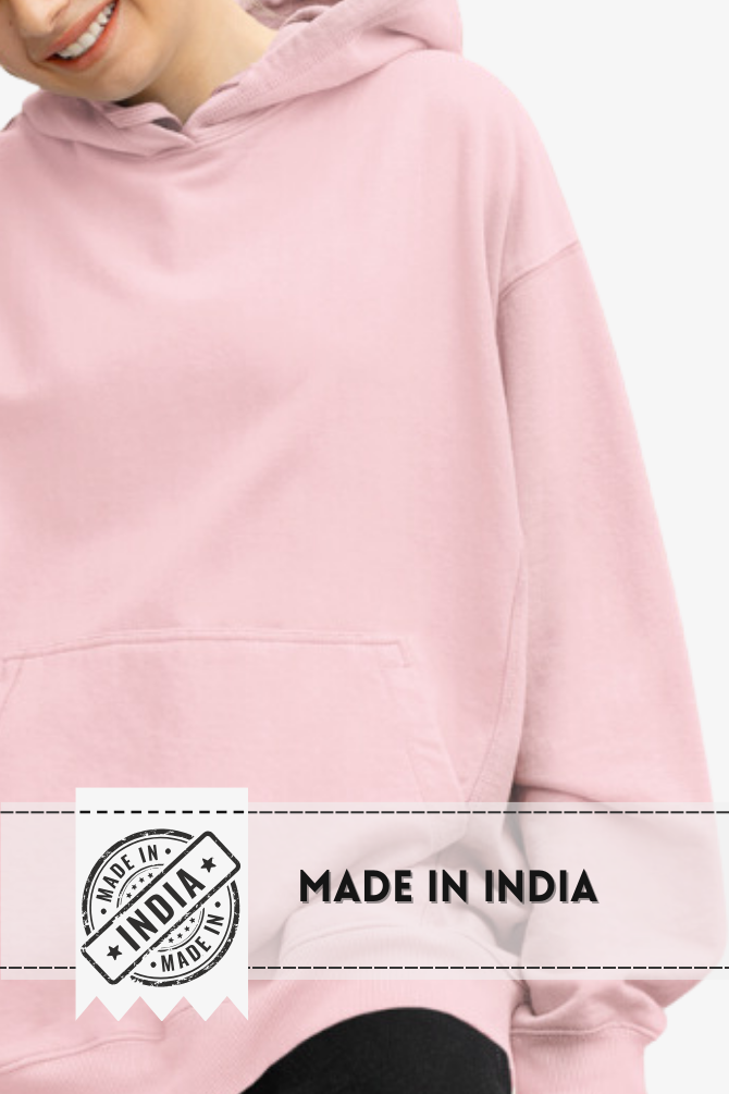 Light Pink Oversized Hoodie For Women - WowWaves - 8