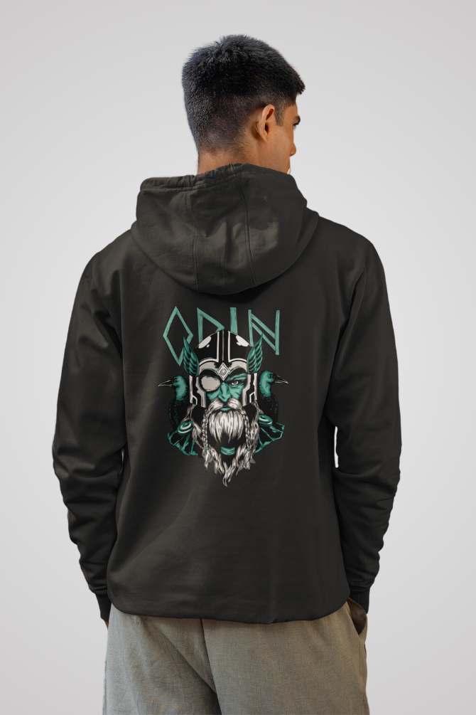 Odin Nordic God Black Printed Hoodie For Men - WowWaves - 4