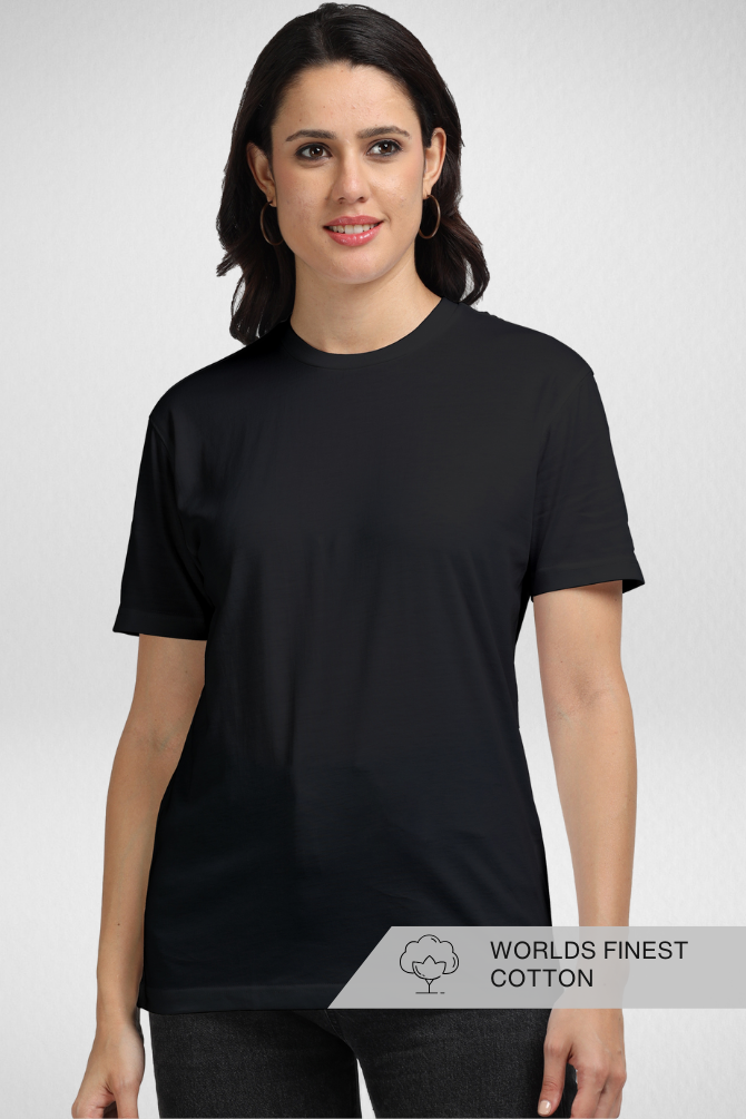 Black Supima Cotton T-Shirt For Women - WowWaves - 1