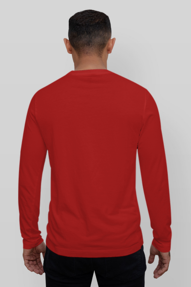 Red Full Sleeve T-Shirt For Men - WowWaves - 7