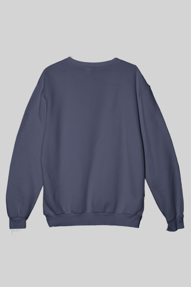 Navy Blue Oversized Sweatshirt For Men - WowWaves - 2