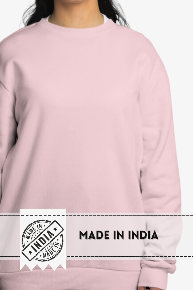Light Pink Oversized Sweatshirt For Women - WowWaves - 5