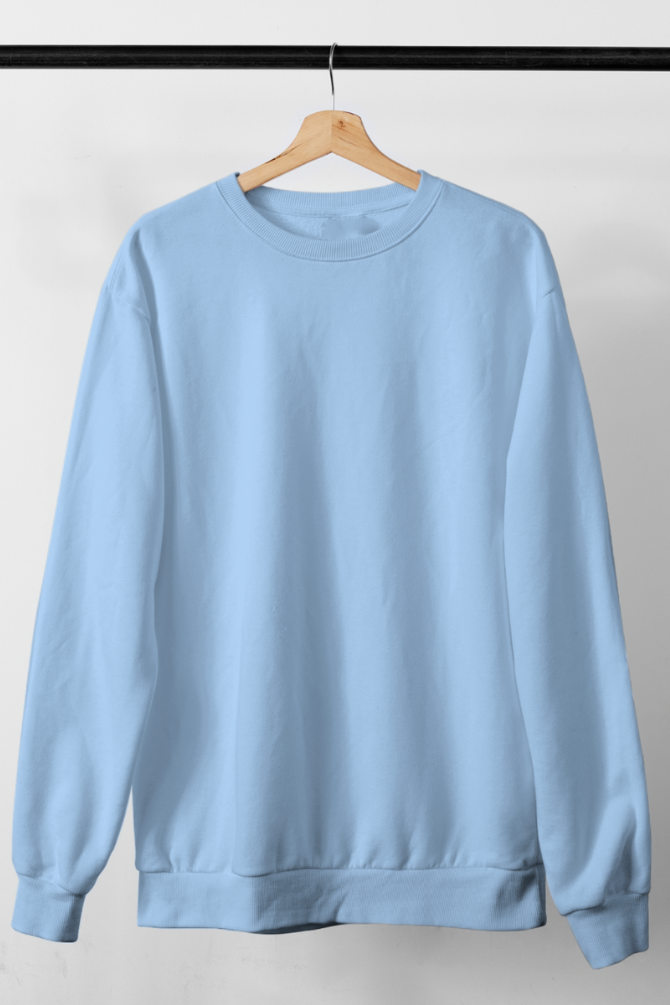 Baby Blue Sweatshirt For Men - WowWaves - 1