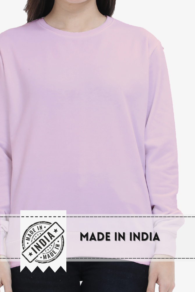 Light Pink Sweatshirt For Women - WowWaves - 7
