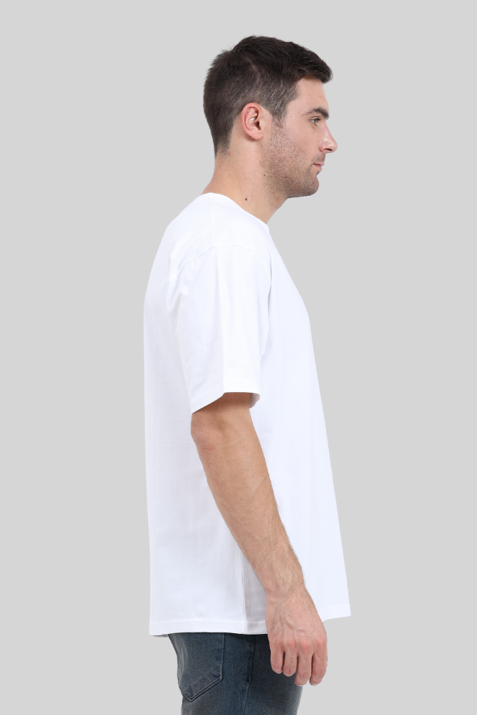 White Lightweight Oversized T-Shirt For Men - WowWaves - 2