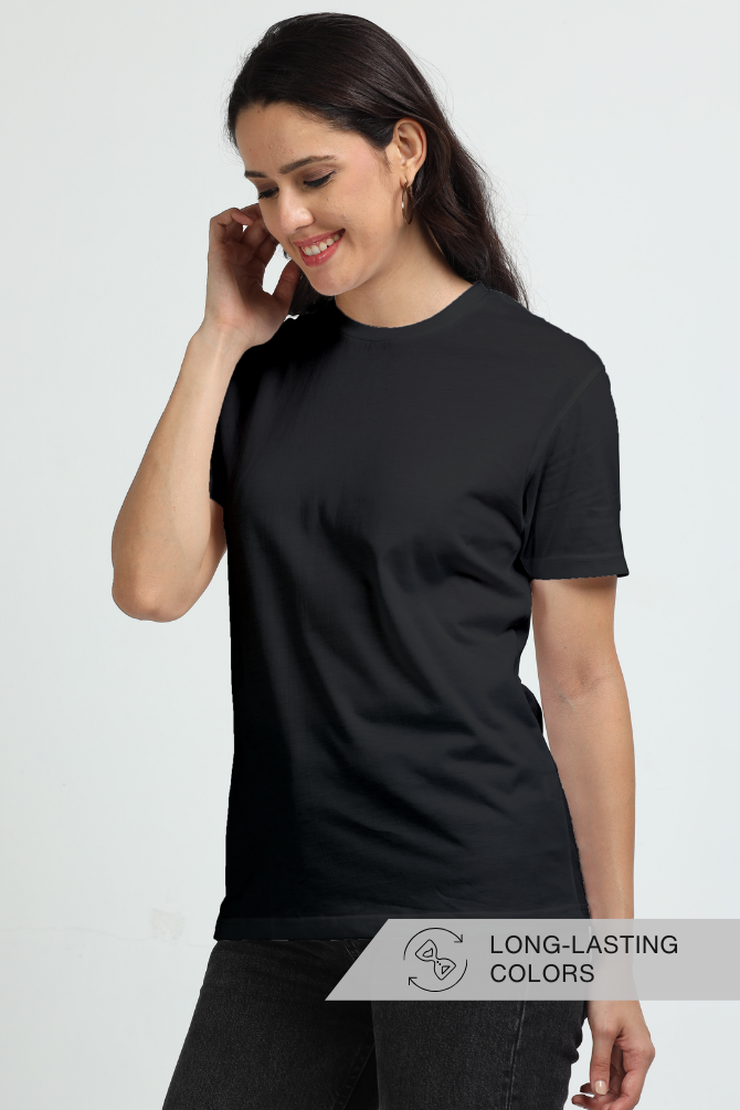 Black Supima Cotton T-Shirt For Women - WowWaves - 4