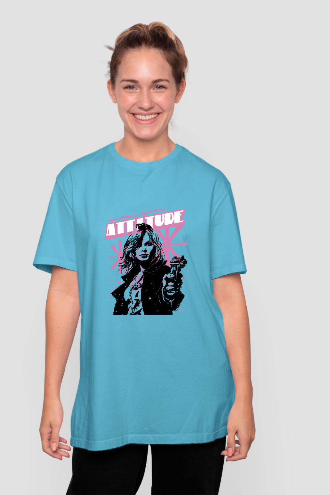 Attitude Matters Printed Oversized T-Shirt For Women - WowWaves - 7