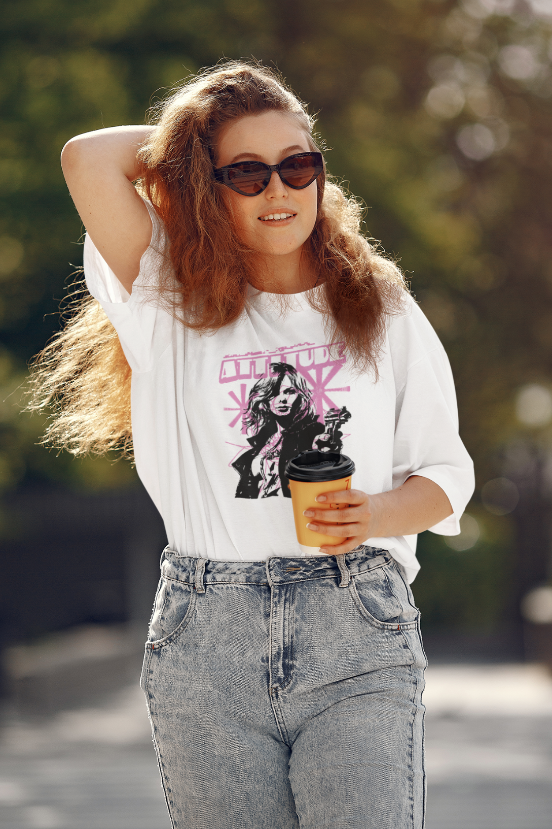 Attitude Matters Printed Oversized T-Shirt For Women - WowWaves - 5