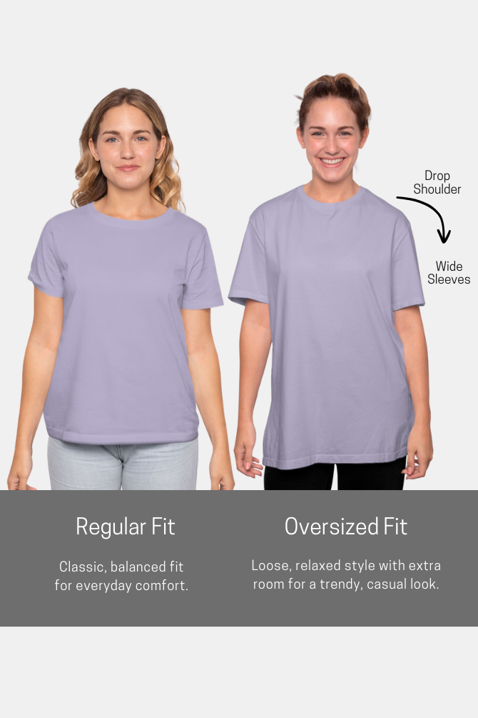 Lavender Oversized T-Shirt For Women - WowWaves - 7
