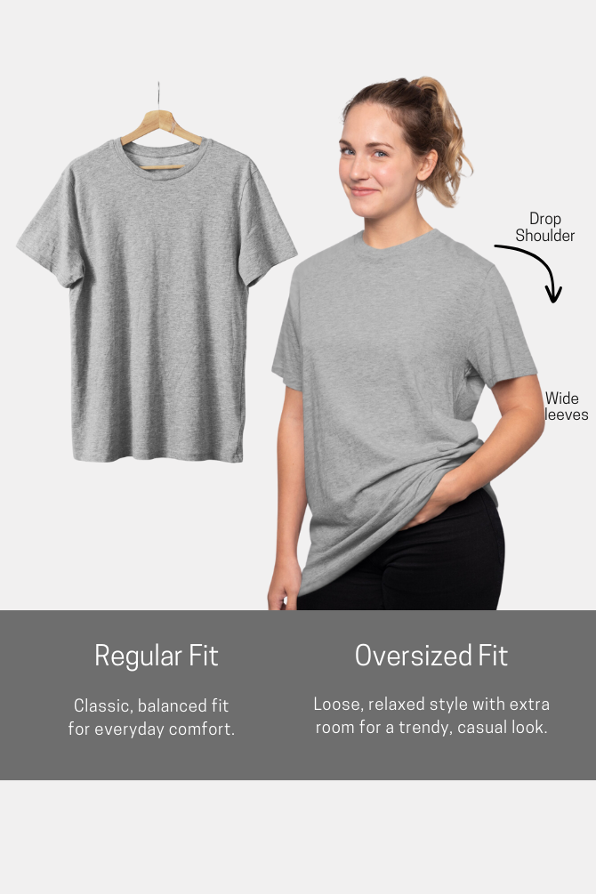 Grey Melange Oversized T-Shirt For Women - WowWaves - 6