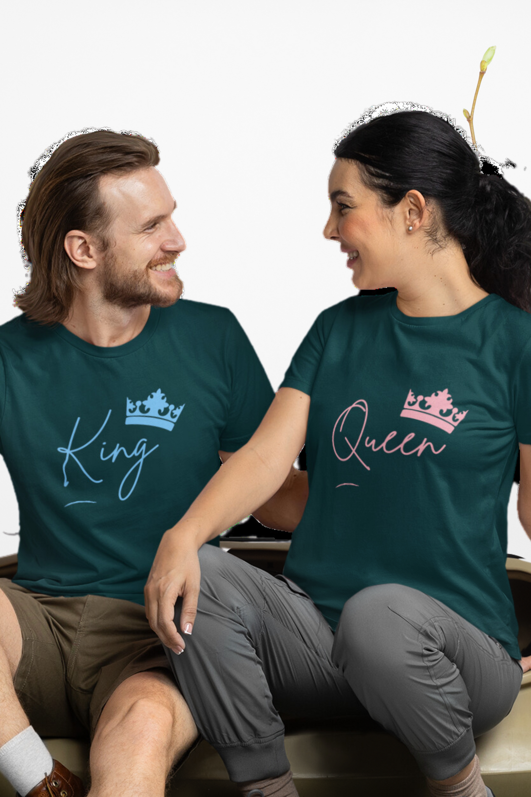 King & Queen Crown Couple T Shirt - WowWaves - 2