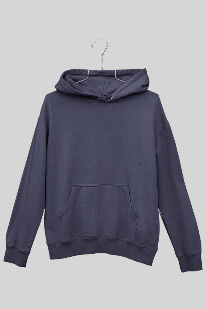 Navy Blue Oversized Hoodie For Women - WowWaves - 1