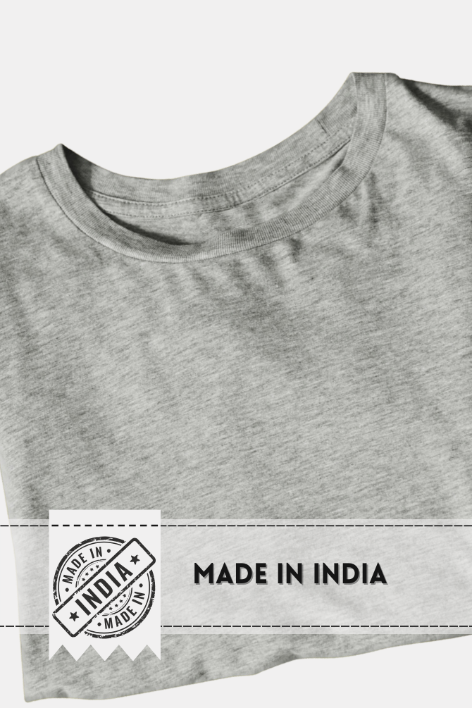 Grey Melange Oversized T-Shirt For Women - WowWaves - 3