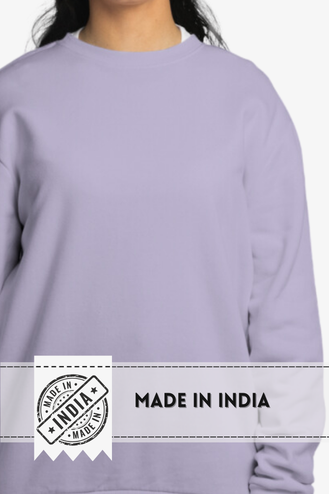Lavender Oversized Sweatshirt For Women - WowWaves - 5