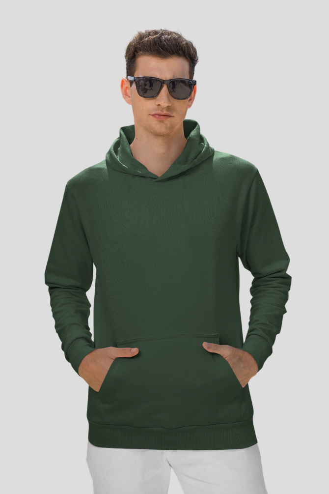 Bottle Green Hoodie For Men - WowWaves - 6