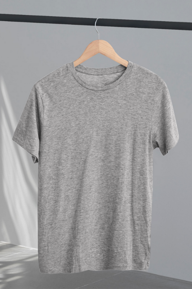 Grey Melange Oversized T-Shirt For Women - WowWaves - 1