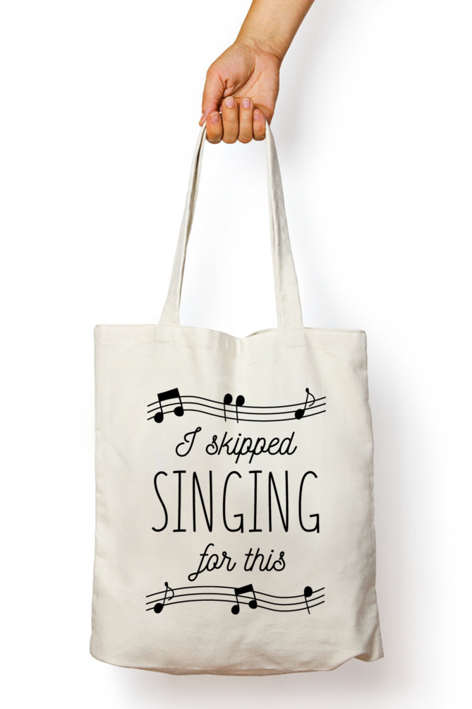 Musical Singing Notes Zipper Tote Bag -8