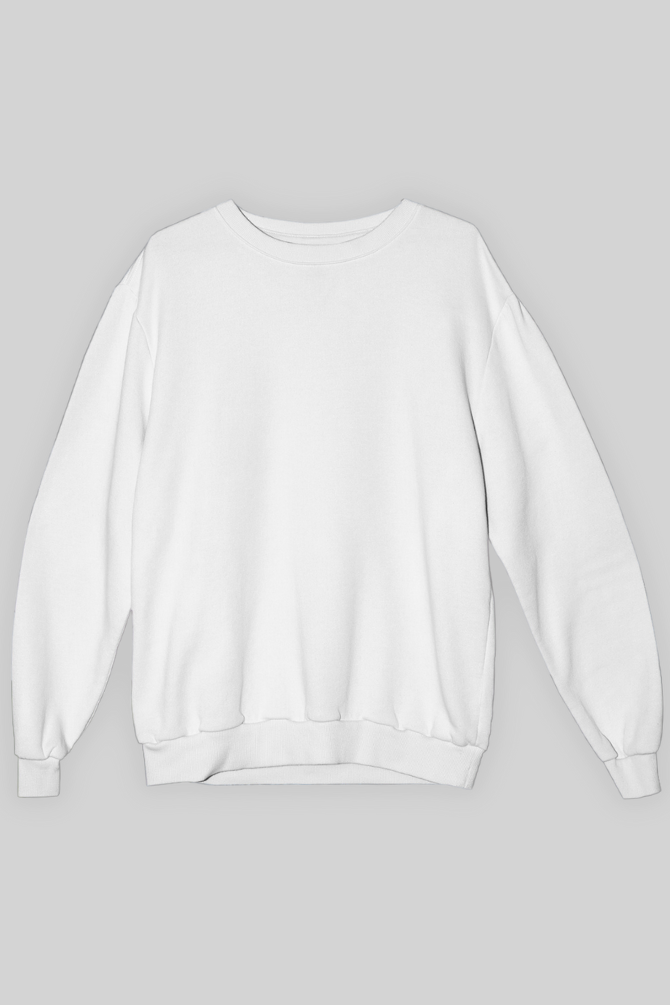 White Oversized Sweatshirt For Women - WowWaves - 1