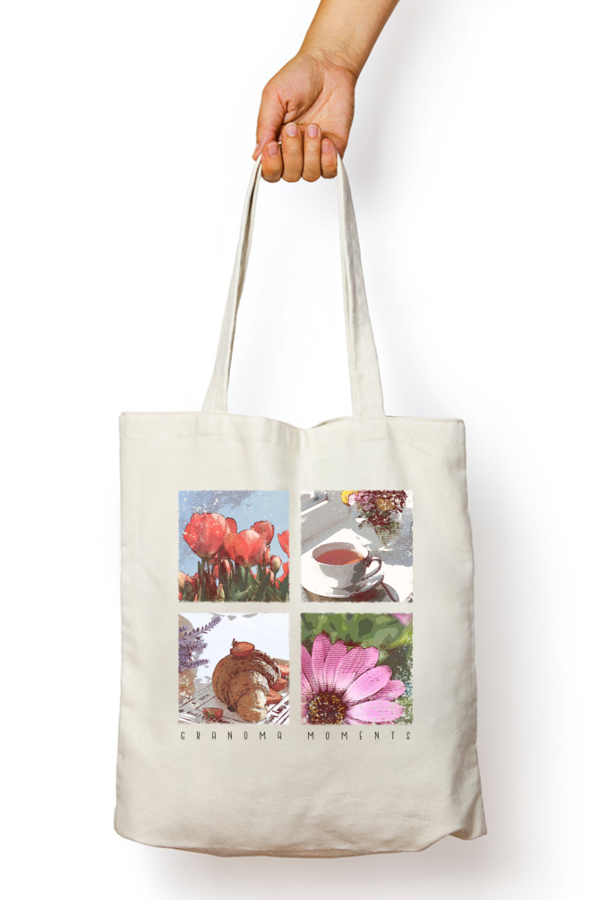 Grandma Paintings Zipper Tote Bag -8