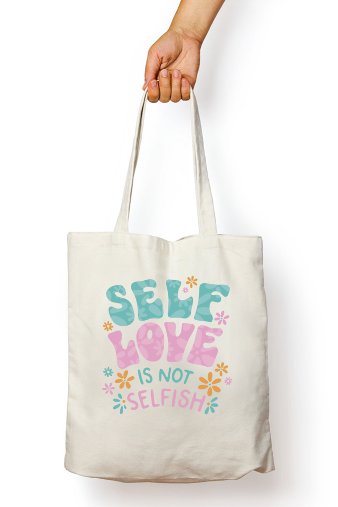 Floral Self Love Zipper Tote Bag -8