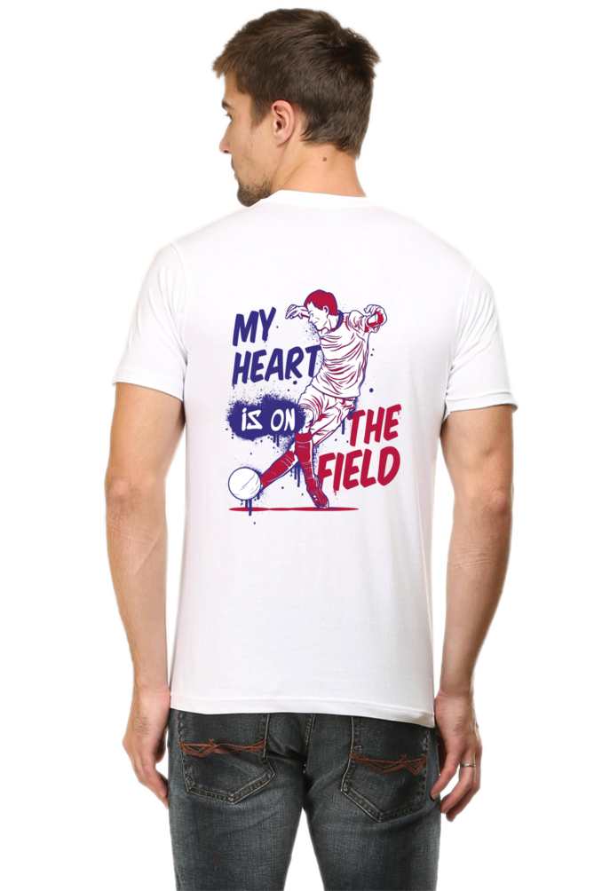 My Heart Is On The Field Printed T-Shirt For Men - WowWaves - 7