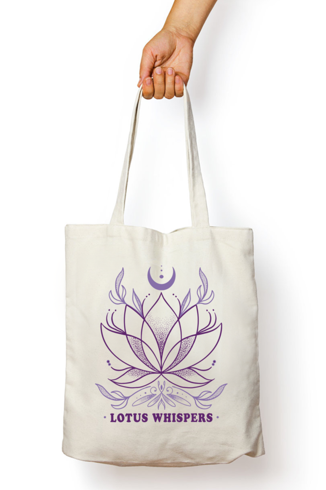 Lotus Whispers Zipper Tote Bag -8