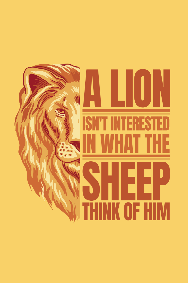 Lion Motivational Printed T-Shirt For Men - WowWaves - 1