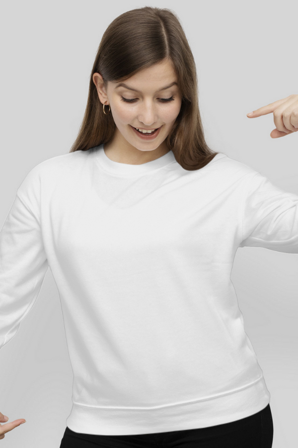 White Sweatshirt For Women - WowWaves