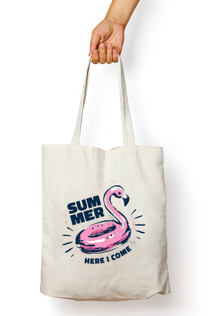 Flamingo Summer Zipper Tote Bag -8