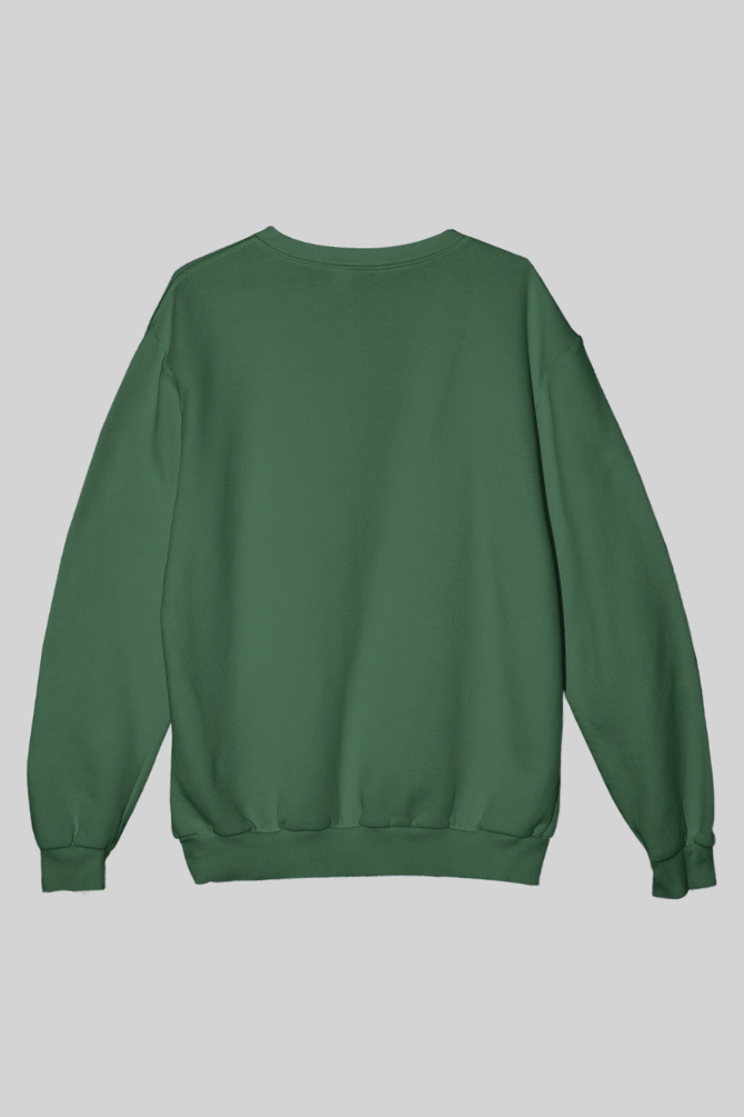Bottle Green Oversized Sweatshirt For Men - WowWaves - 2