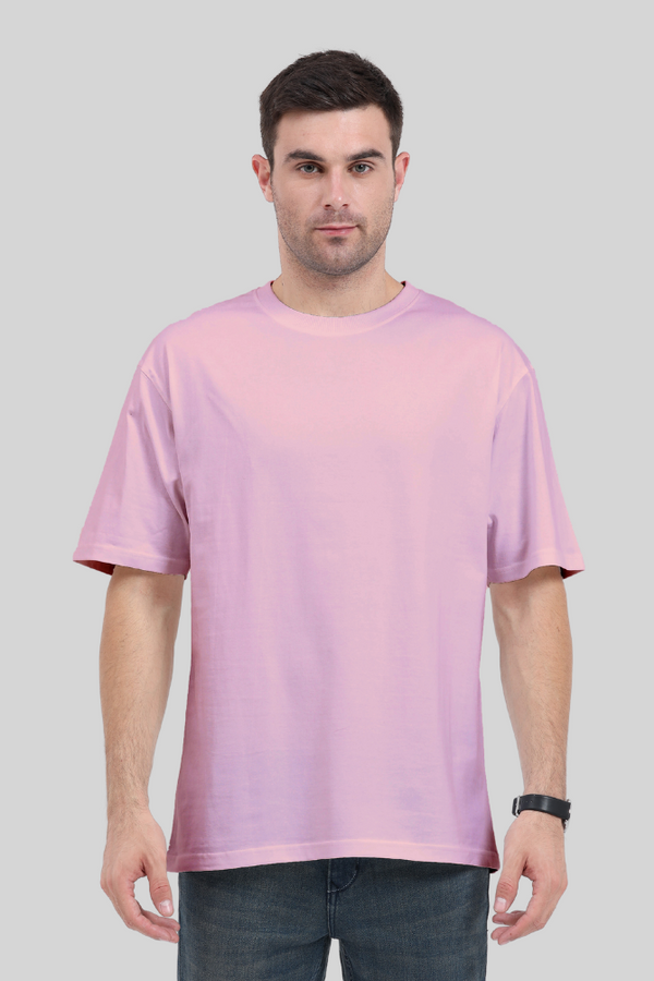 Light Baby Pink Lightweight Oversized T-Shirt For Men - WowWaves