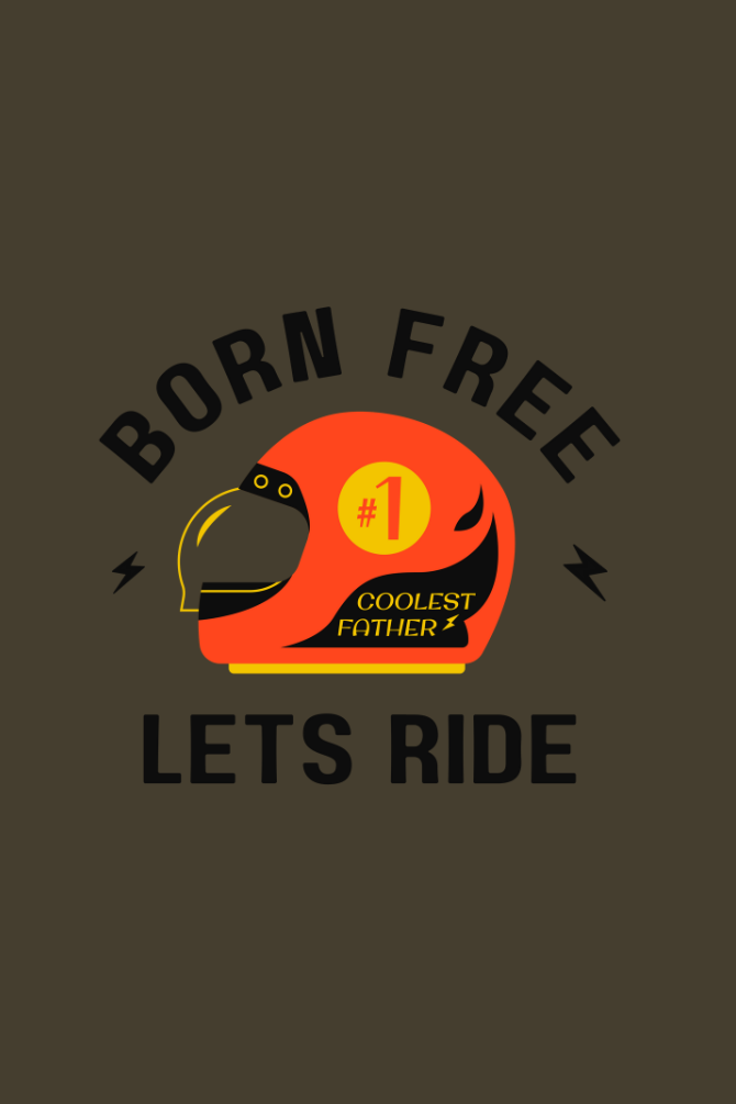 Born Free Lets Ride Olive Green Printed Hoodie For Men - WowWaves - 1