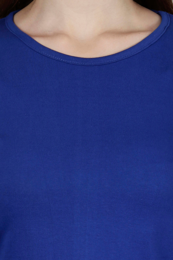 Royal Blue 3 4Th Sleeve T-Shirt For Women - WowWaves - 8