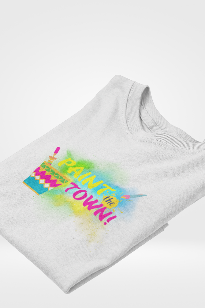 Paint The Town Holi T-Shirt For Women - WowWaves - 3