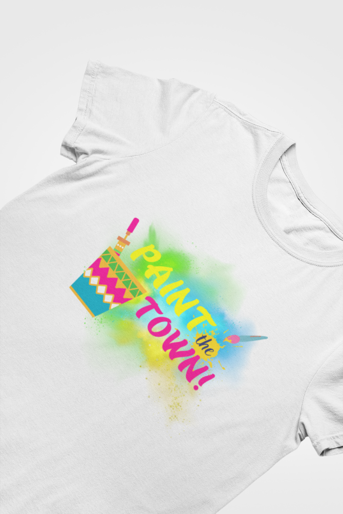 Paint The Town Holi T-Shirt For Women - WowWaves - 5