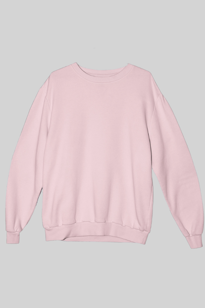Light Pink Oversized Sweatshirt For Women - WowWaves - 1