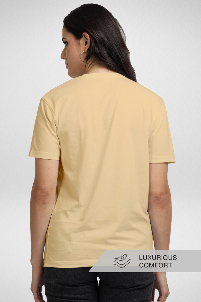 Beige Supima Cotton T-Shirt For Women - WowWaves - 2