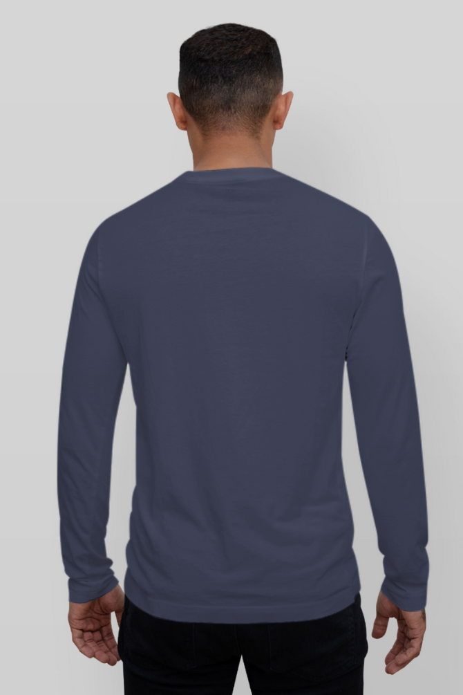 Navy Blue Full Sleeve T-Shirt For Men - WowWaves - 7