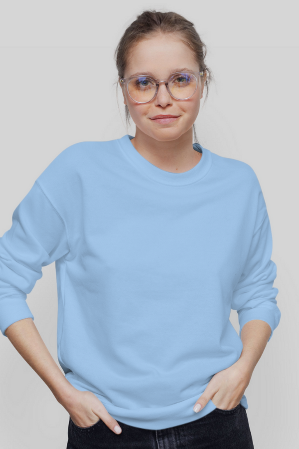 Baby Blue Sweatshirt For Women - WowWaves