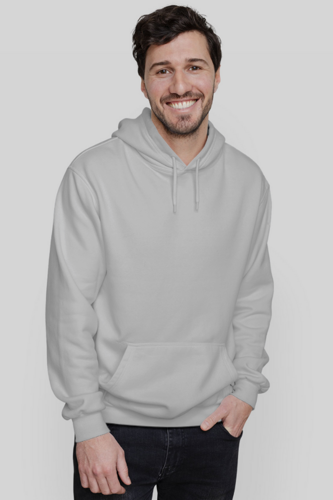 Grey Melange Hoodie For Men - WowWaves - 2