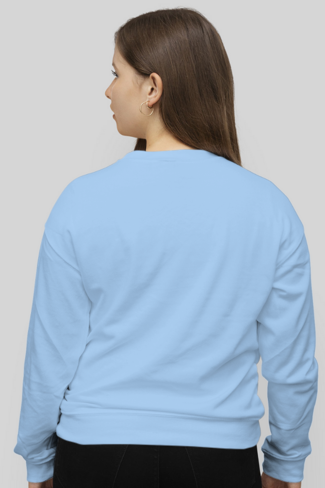 Baby Blue Sweatshirt For Women - WowWaves - 3