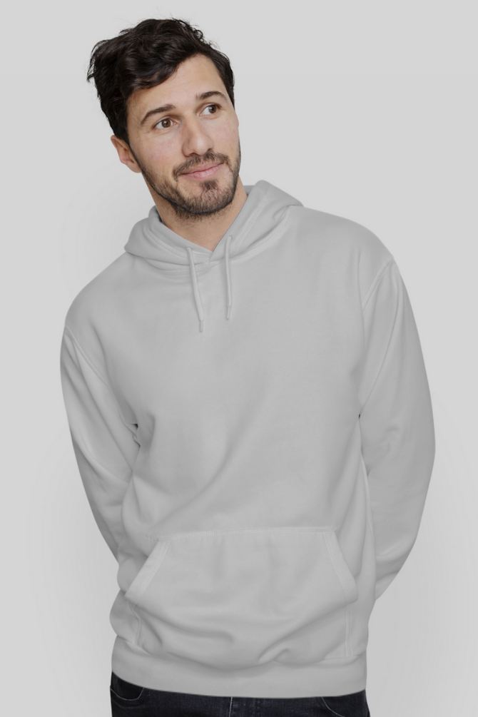 Grey Melange Hoodie For Men - WowWaves - 3