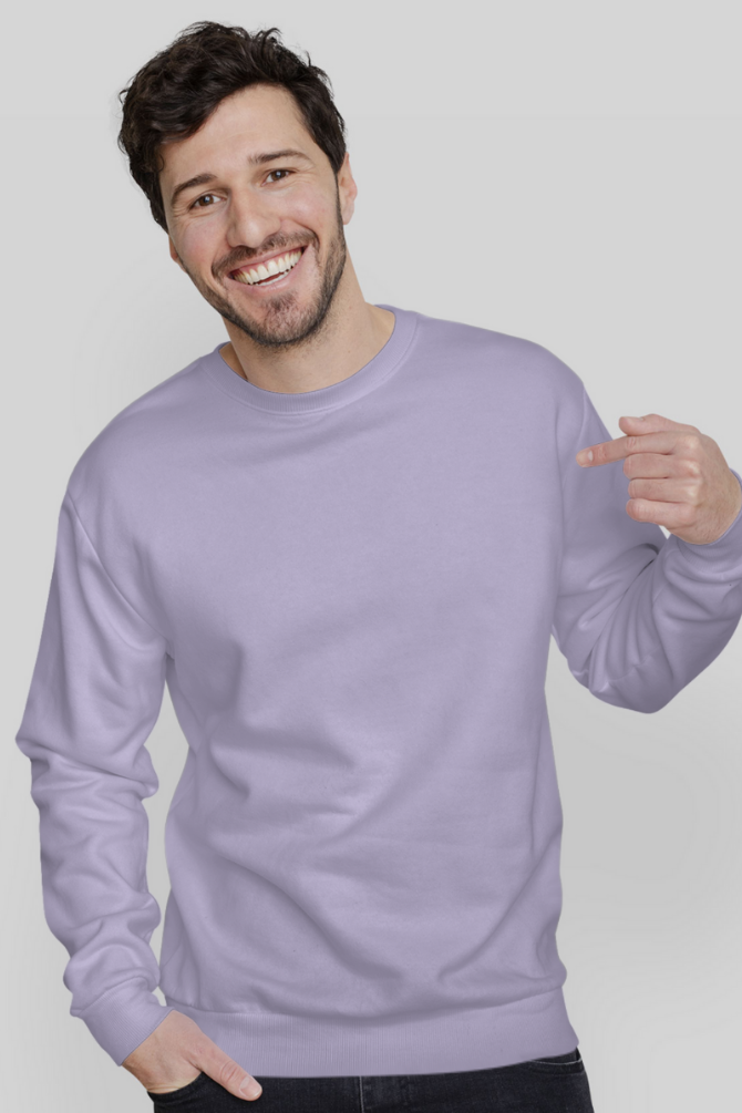 Lavender Sweatshirt For Men - WowWaves - 3