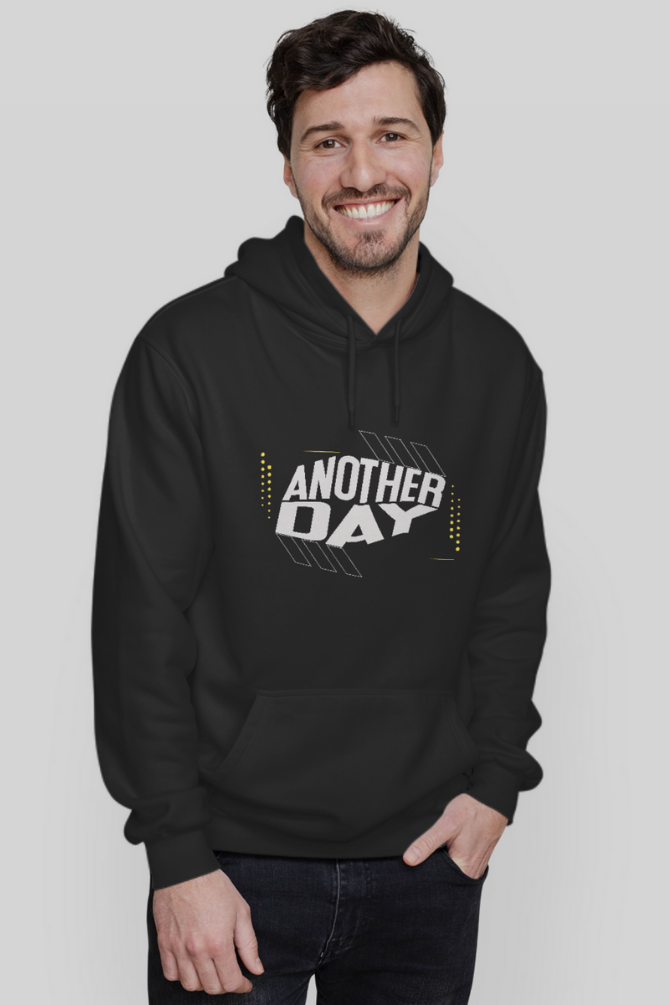 Another Day Black Printed Hoodie For Men - WowWaves - 4